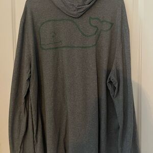 Vineyard Vines Charcoal Hoodie with Whale Emblem